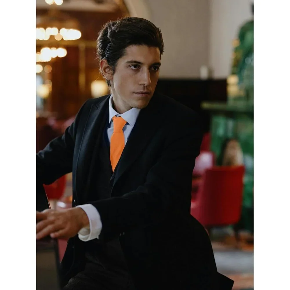 Men's Orange Solid Color 8 Cm (3.15in) Polyester Formal Neck Ties